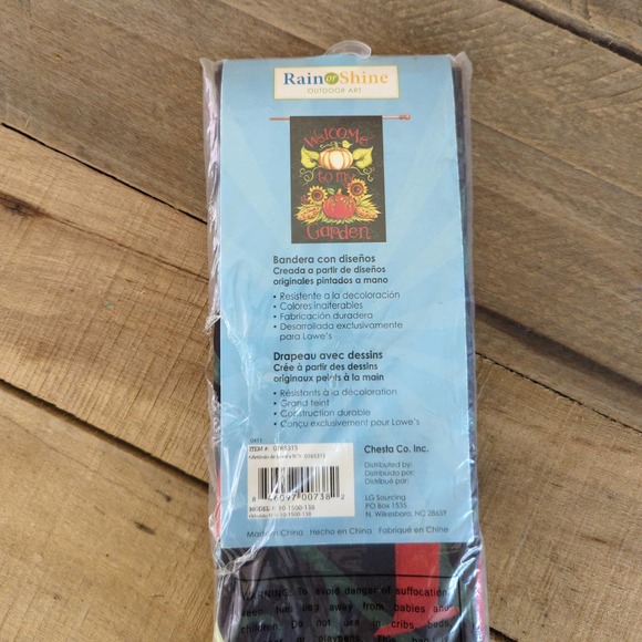 Vintage 1999 Large 28" x 40" Outdoor Porch Flag Welcome to my Garden - Picture 5 of 5